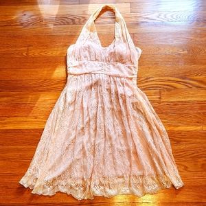 Ombre looking halter lace dress